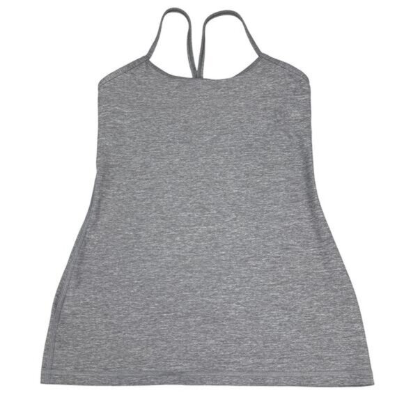 LULULEMON Power Y Tank Heathered Slate Size 6 - Picture 4 of 9